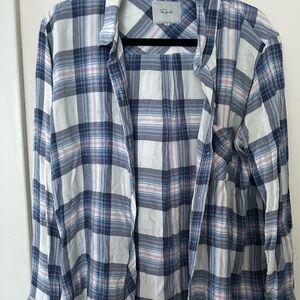 Rails Blue and White Plaid Button-Down Shirt